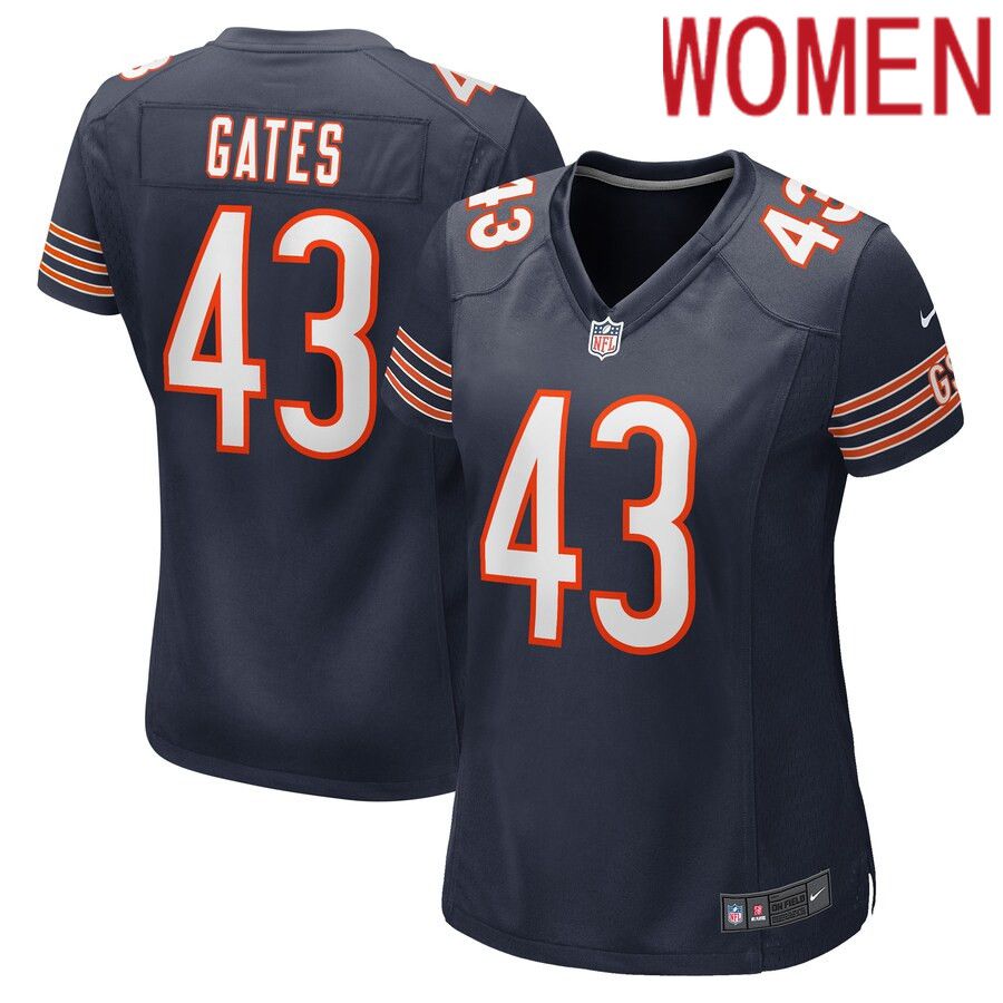 Women Chicago Bears 43 DeMarquis Gates Nike Navy Game Player NFL Jersey